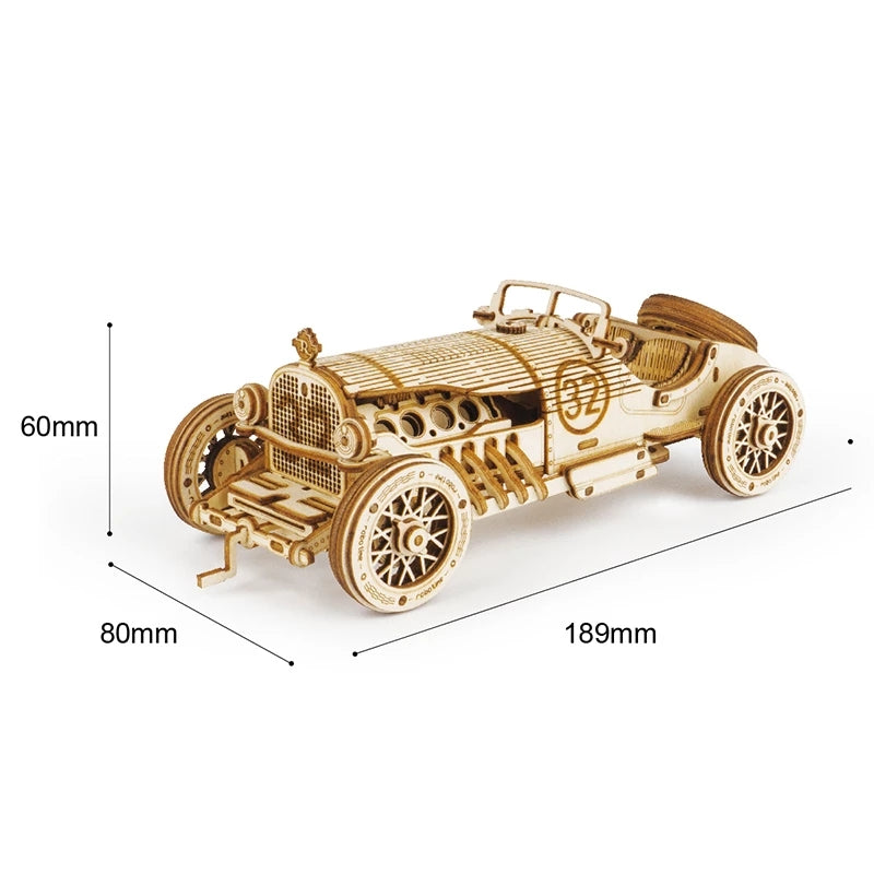 Vintage Car 3D Wooden Puzzle Assembly kit, Racing Children's Toys, free shipping!