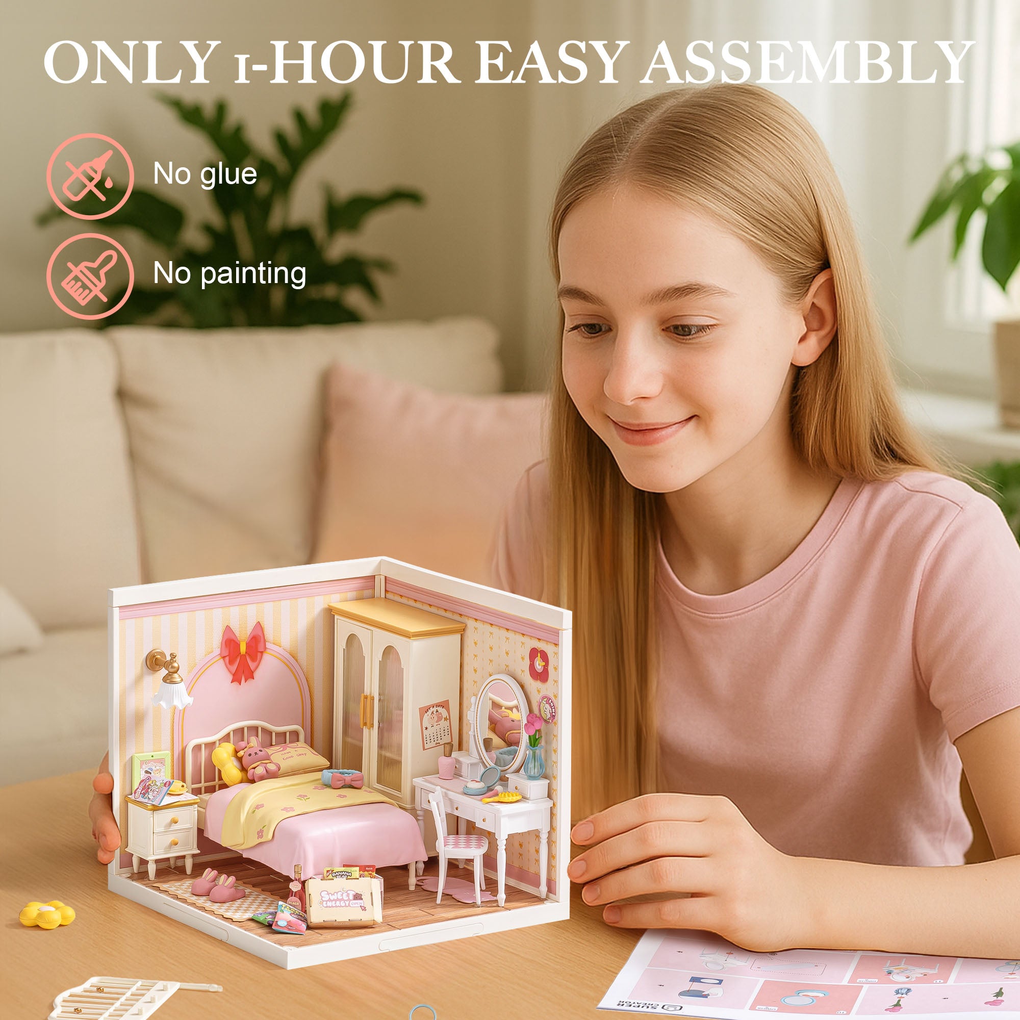 Rolife Super Creators Miniature House DIY Kit, 3D Wooden Puzzle With LED Lights, Great Gift For Adults & Teenagers