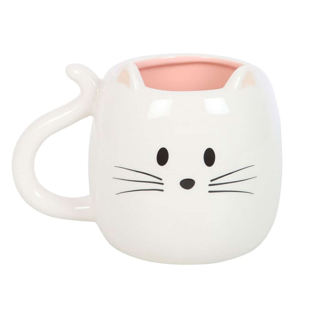 Collectable White Cat Shaped Mug