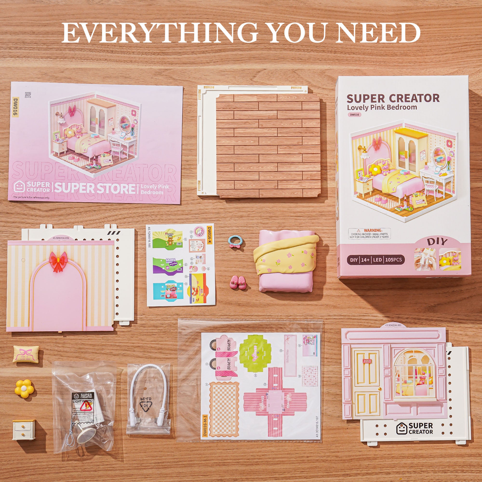Rolife Super Creators Miniature House DIY Kit, 3D Wooden Puzzle With LED Lights, Great Gift For Adults & Teenagers