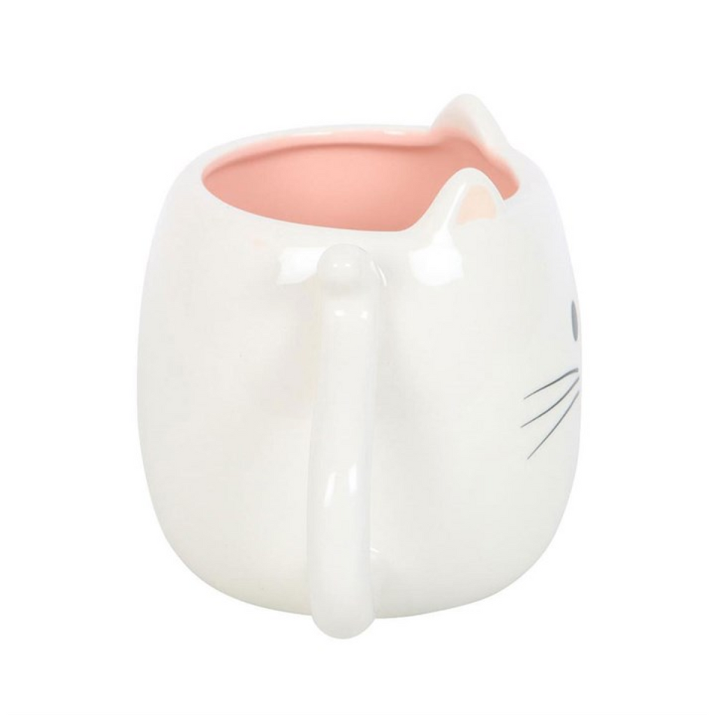Collectable White Cat Shaped Mug