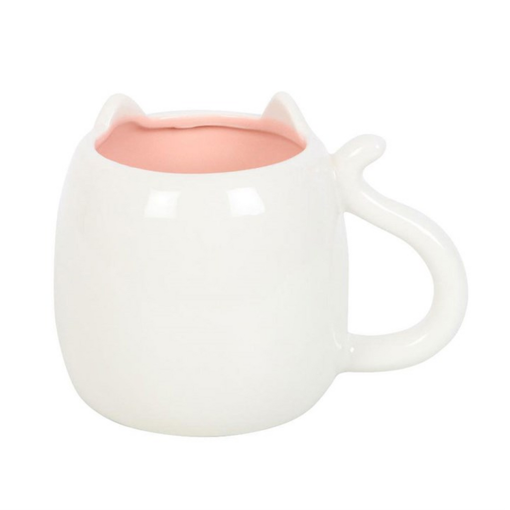 Collectable White Cat Shaped Mug