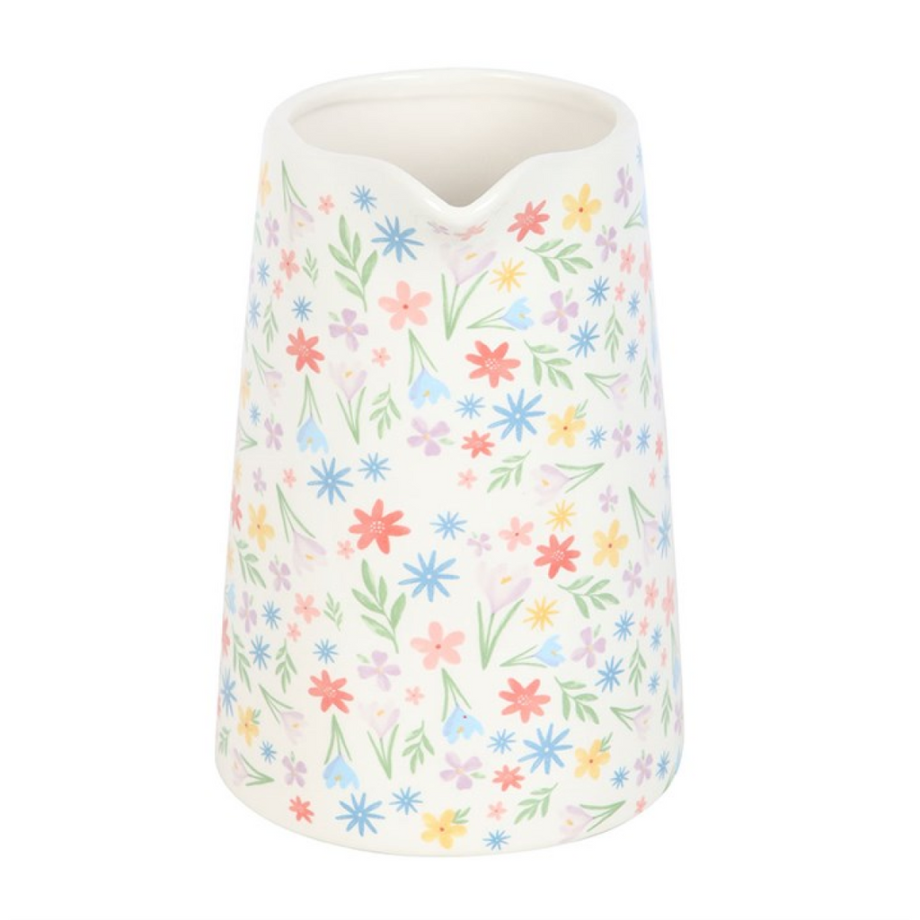 Spring Floral Print Ceramic Flower Jug
