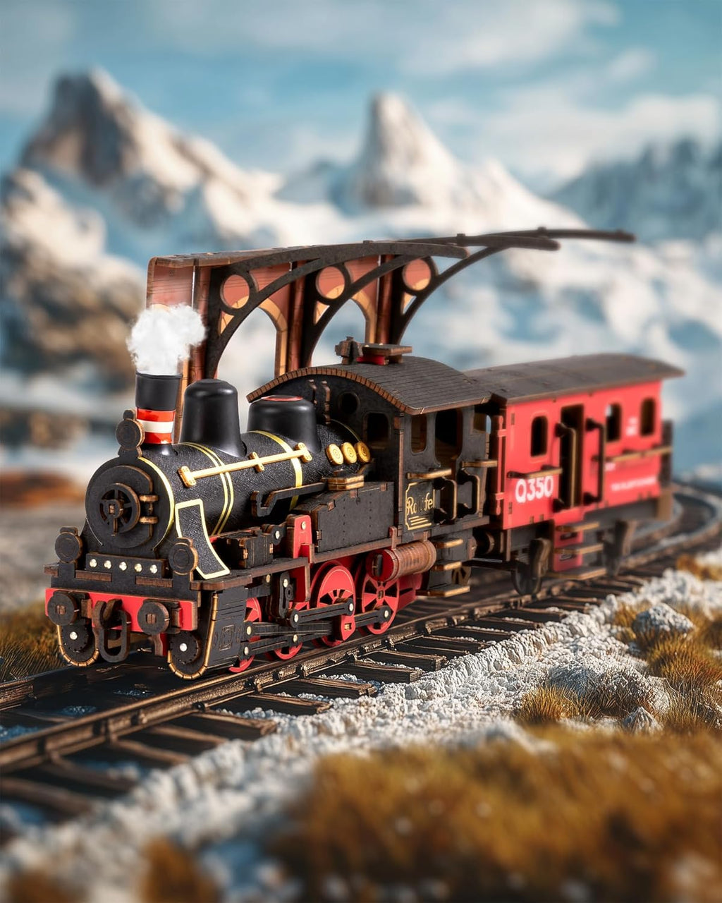 Rolife Steam Journey 3D Wooden Puzzle - 191-piece Classic Steam Train Model