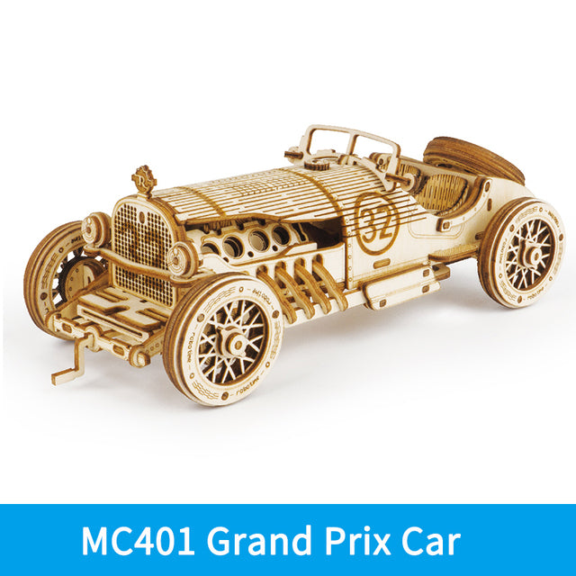 Vintage Car 3D Wooden Puzzle Assembly kit, Racing Children's Toys, free shipping!