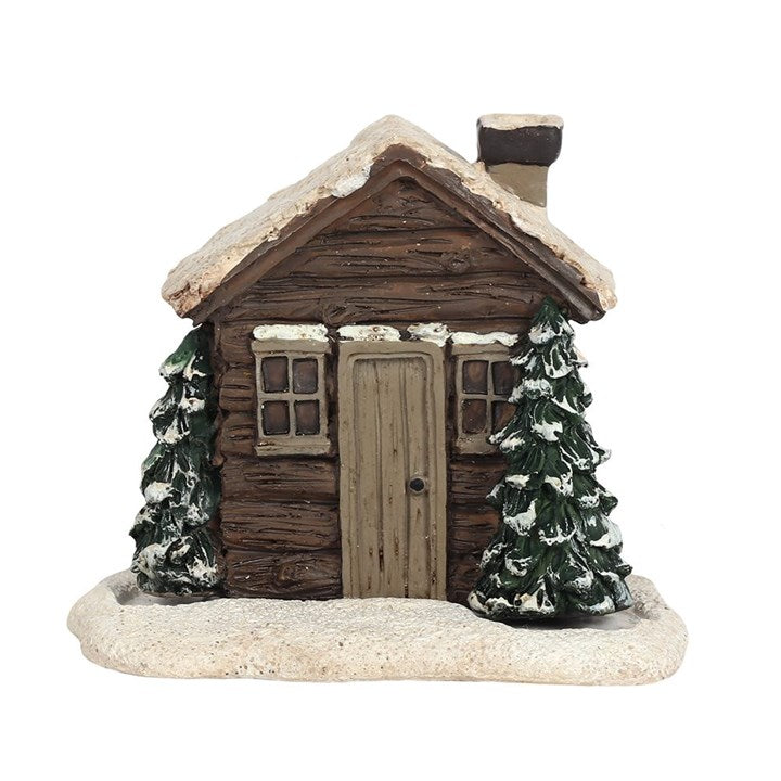 Ceramic Log Cabin Incense Cone Burner