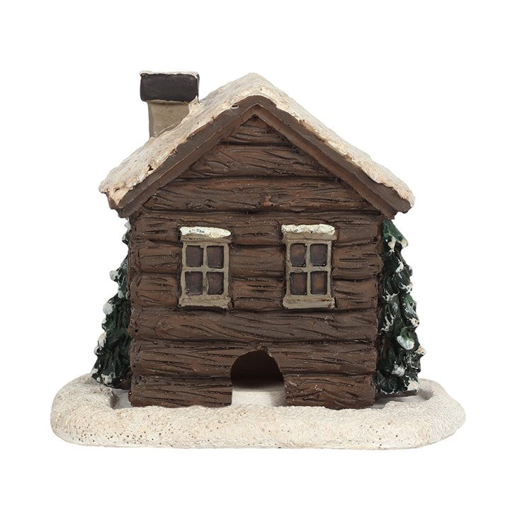Ceramic Log Cabin Incense Cone Burner