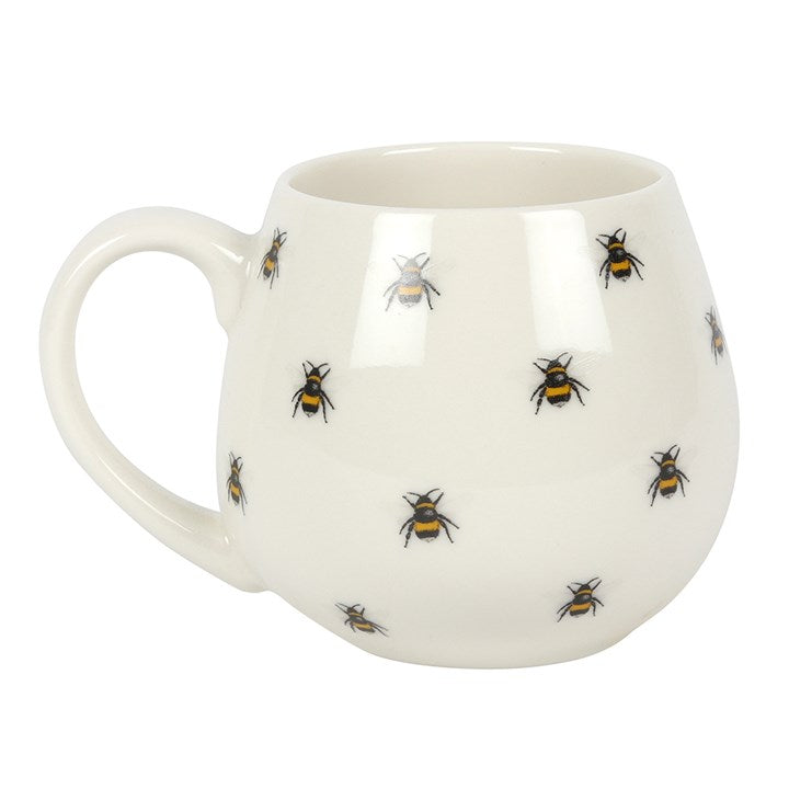 lovely Bee Print Ceramic Rounded Mug