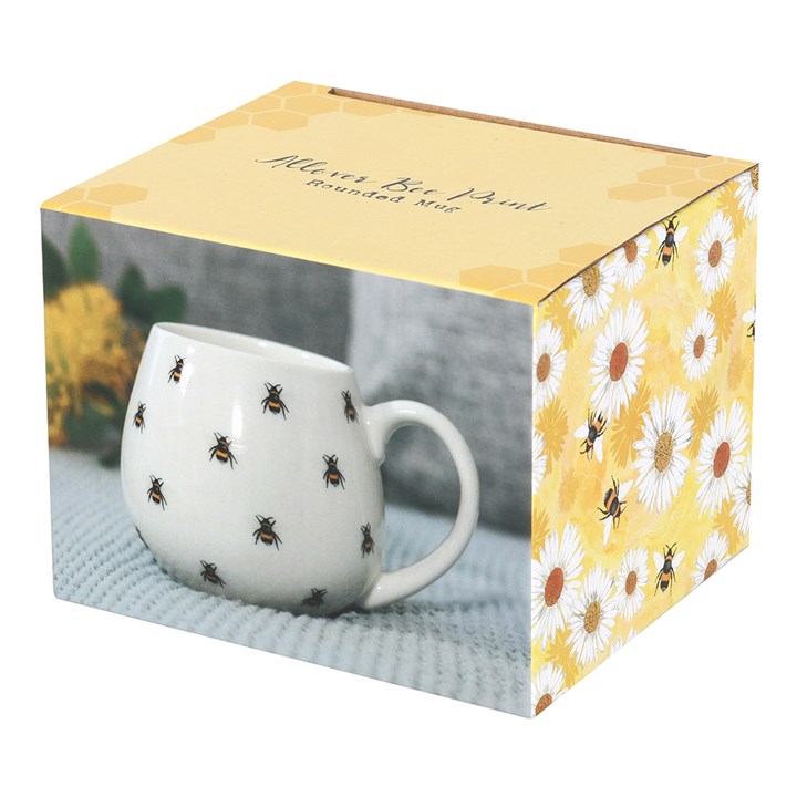 lovely Bee Print Ceramic Rounded Mug