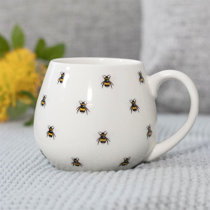 lovely Bee Print Ceramic Rounded Mug