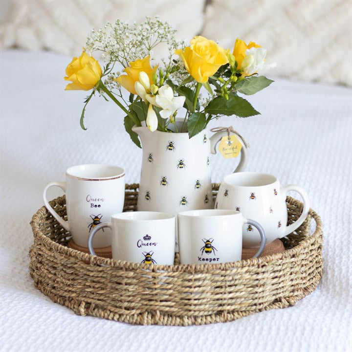 lovely Bee Print Ceramic Rounded Mug