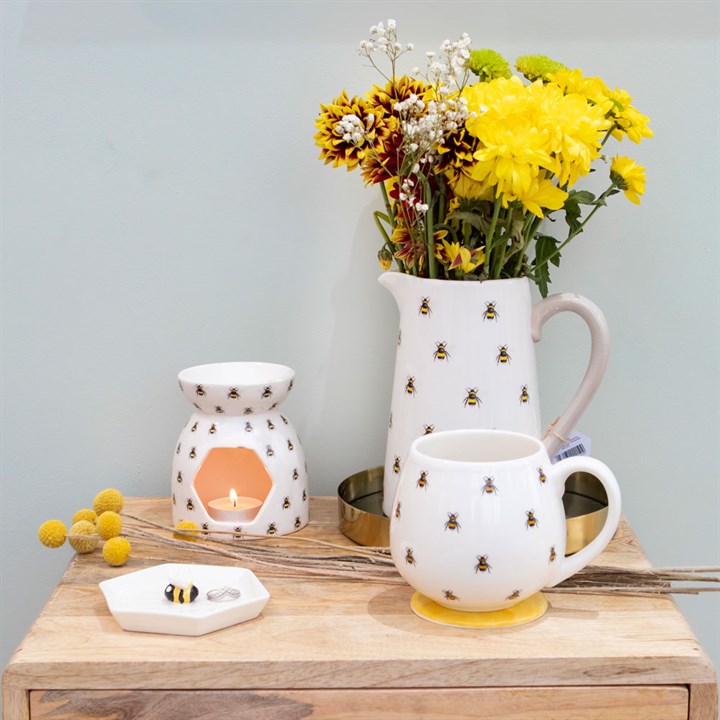 lovely Bee Print Ceramic Rounded Mug