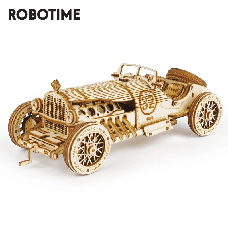 Vintage Car 3D Wooden Puzzle Assembly kit, Racing Children's Toys, free shipping!