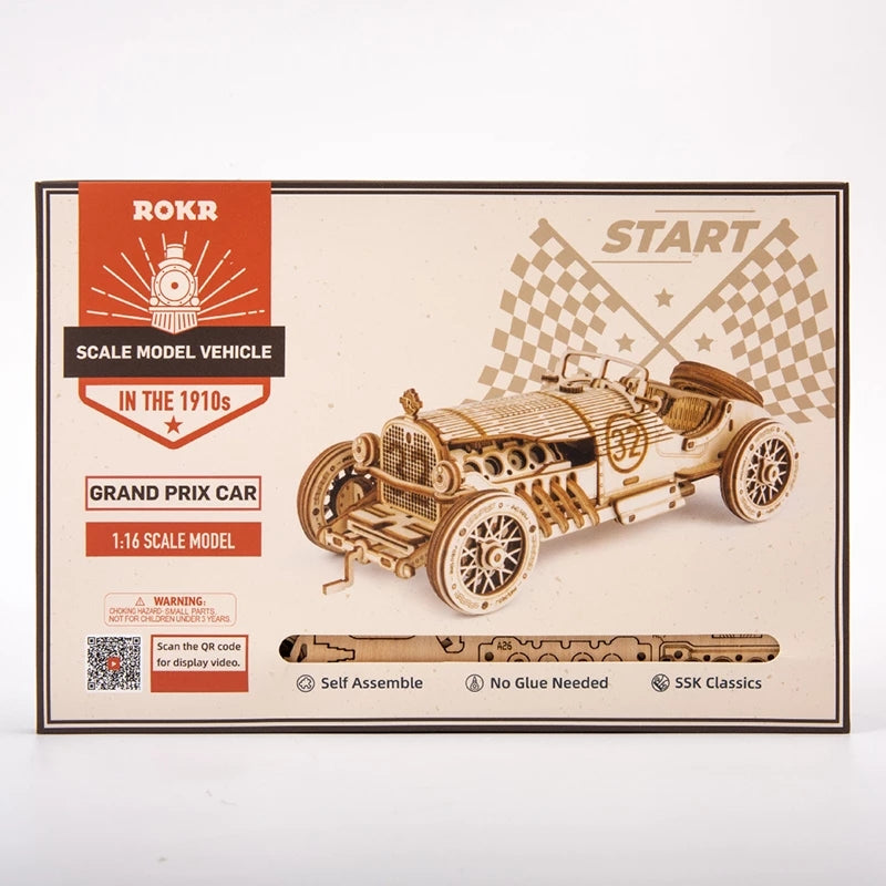 Vintage Car 3D Wooden Puzzle Assembly kit, Racing Children's Toys, free shipping!