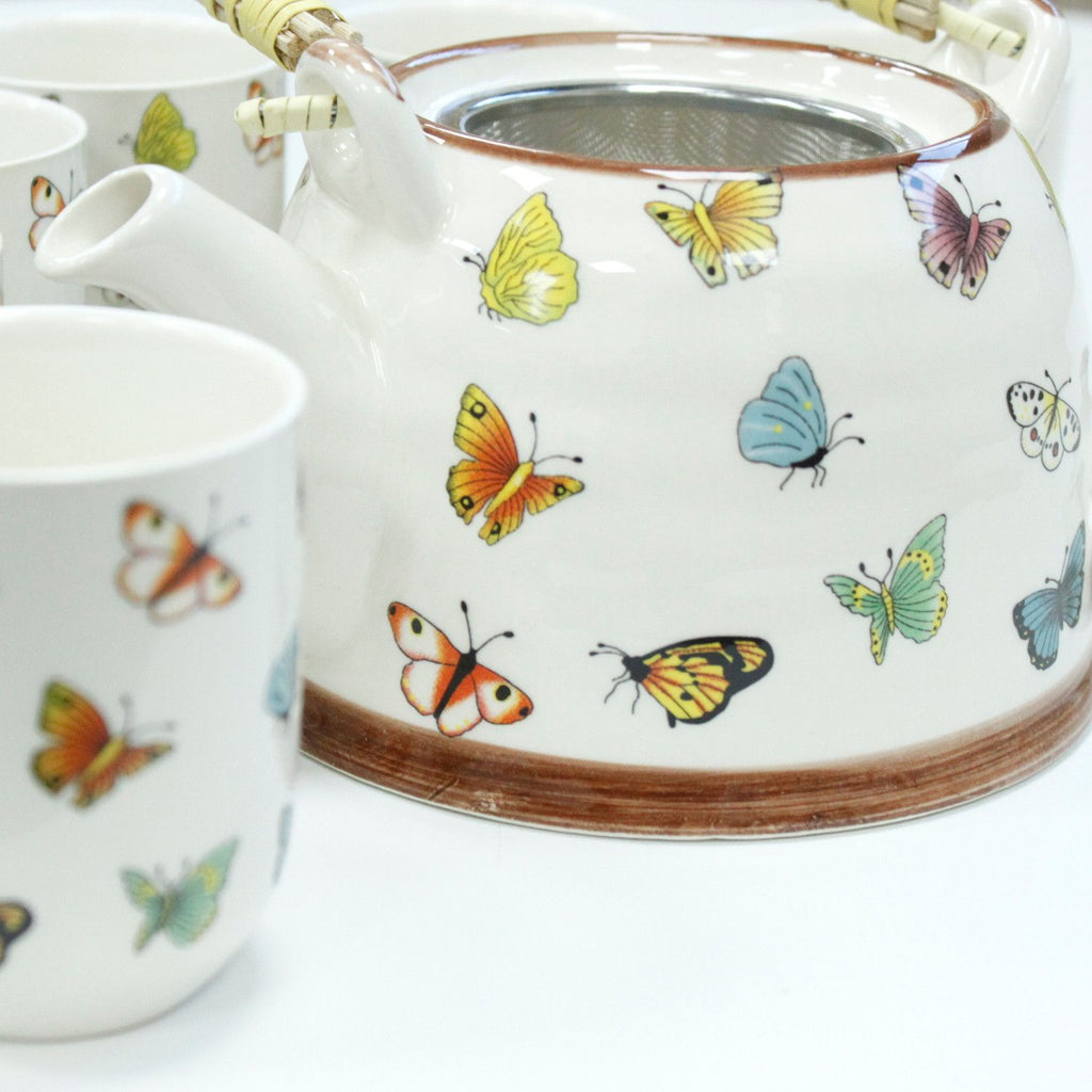lovely Herbal Teapot Set - Butterflies gift boxed