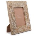 Lrg Mango Wood Picture Frame (for 13x18cm) 28x23x2cm - Buddha - White
