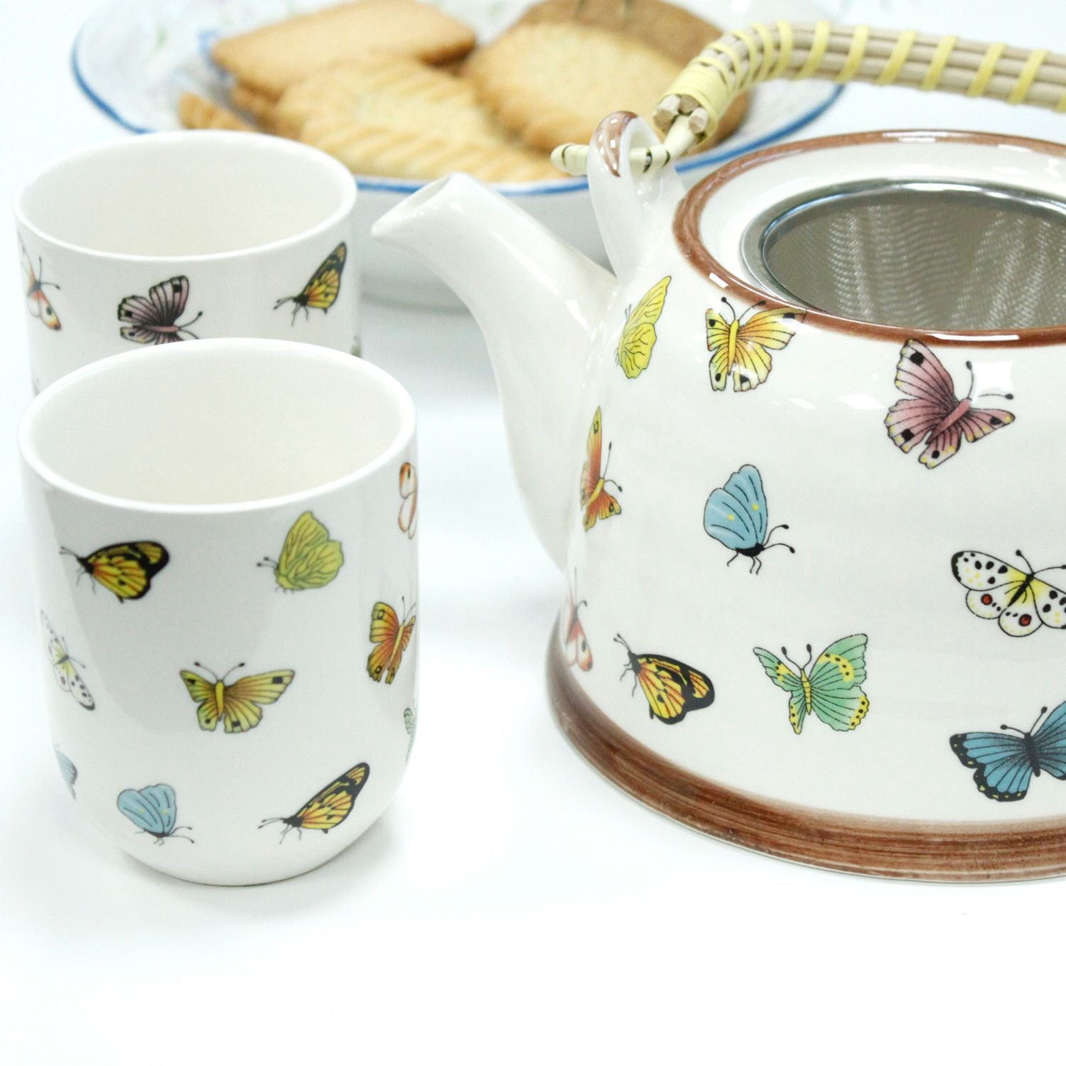 lovely Herbal Teapot Set - Butterflies gift boxed