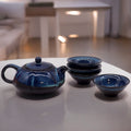 Collectable Herbal Blues Teapot Set - Pot & Four Cups