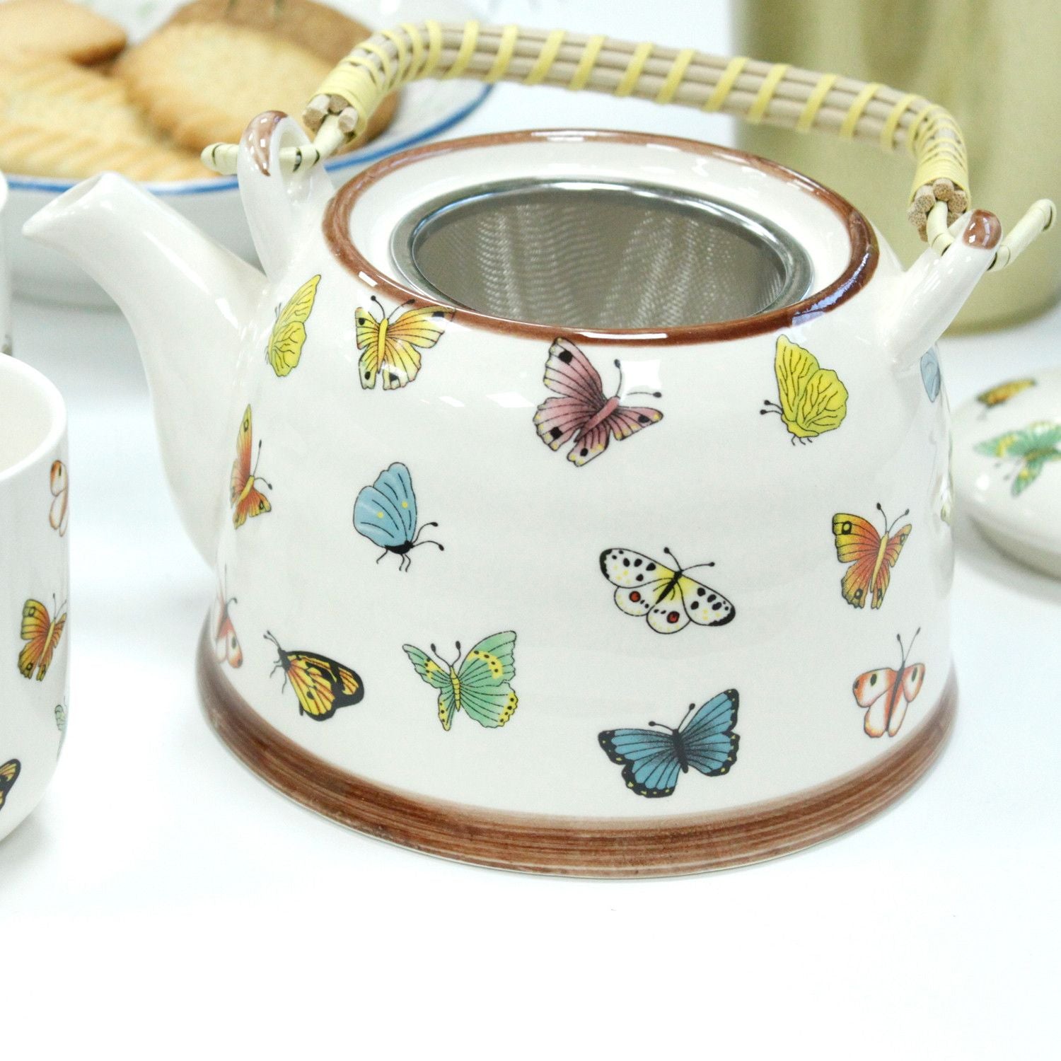 lovely Herbal Teapot Set - Butterflies gift boxed
