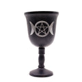 Decorative Iron Ritual Goblet - Triple Moon - 20x11cm