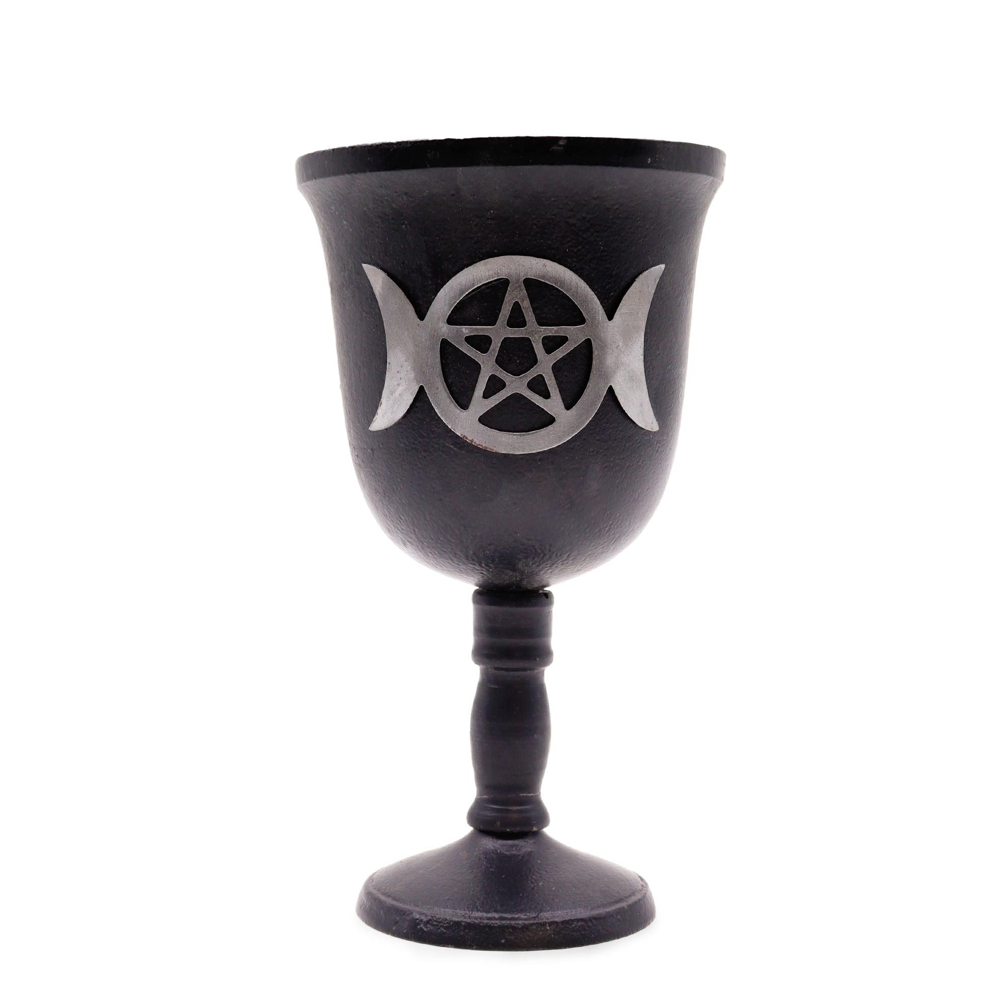 Decorative Iron Ritual Goblet - Triple Moon - 20x11cm