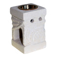 Decorative Stone Oil Burner - Carved Leaf
