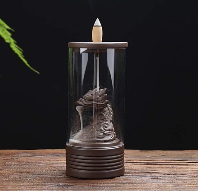 Ceramic Backflow Incense Burner - Dragon Waterfall