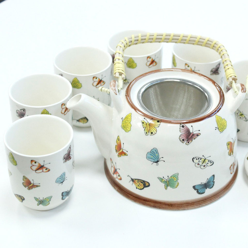 lovely Herbal Teapot Set - Butterflies gift boxed