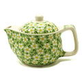 Lovely ceramic Small Herbal Teapot - Green Daisy