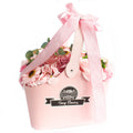 Lovely Basket Soap Flower Bouquet - Pink