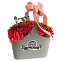 Lovely Basket Soap Flower Bouquet - Red