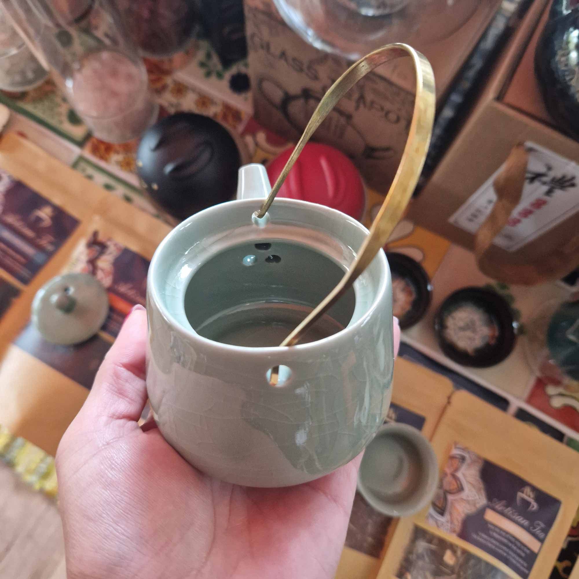 collectable Herbal Jade Teapot Set - Pot & Two Cups