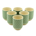 set of six lovely Herbal Tea Cups - Green Mosaic