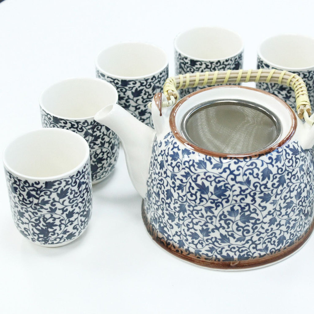 Herbal Teapot Set - Blue Pattern Gift Boxed