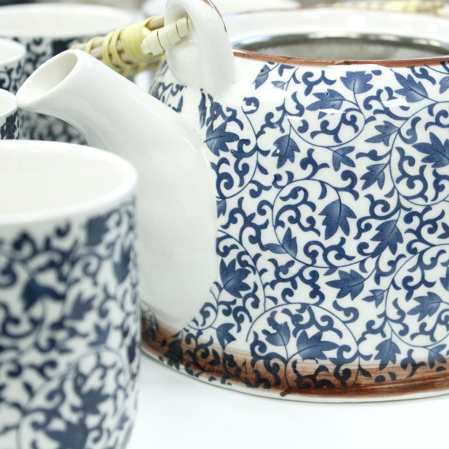Herbal Teapot Set - Blue Pattern Gift Boxed