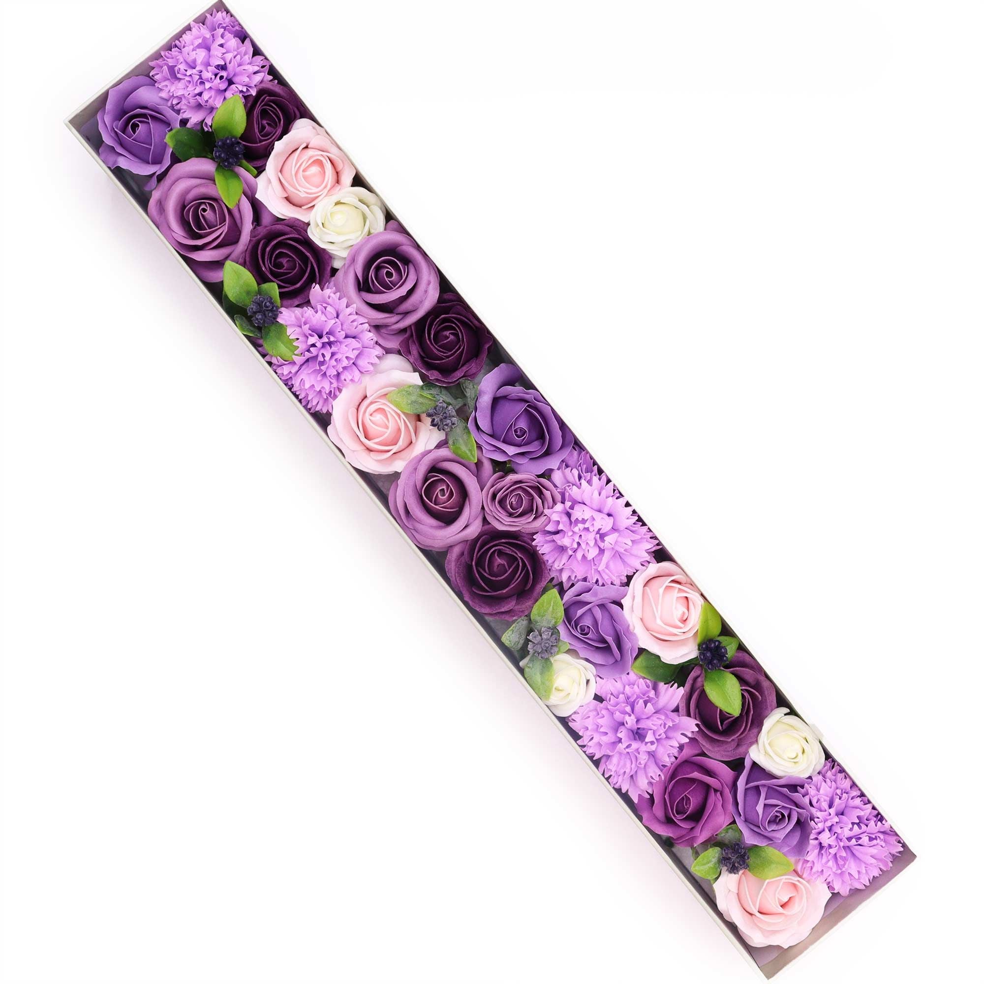 Extra Long box- Lavender Rose & Carnation Soap Flowers