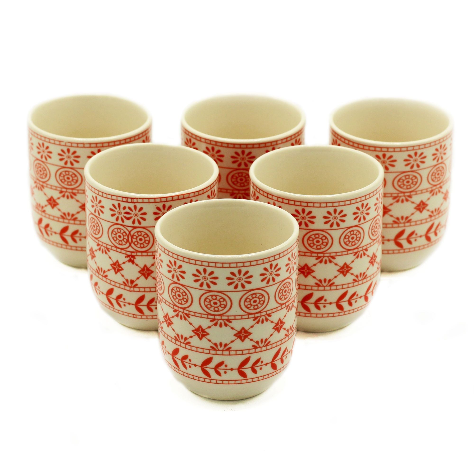 lovely set of six Herbal Tea Cups - Amber