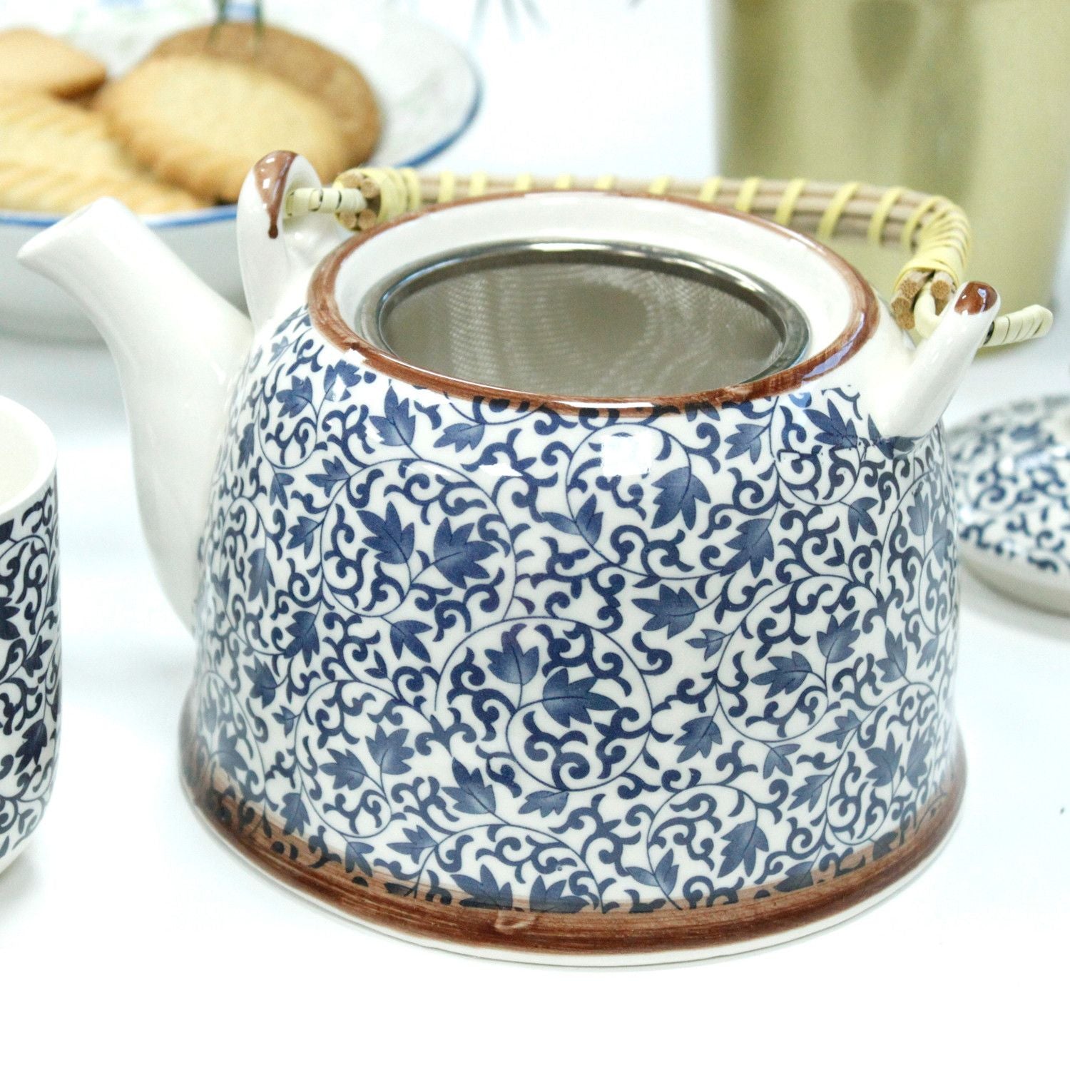 Herbal Teapot Set - Blue Pattern Gift Boxed