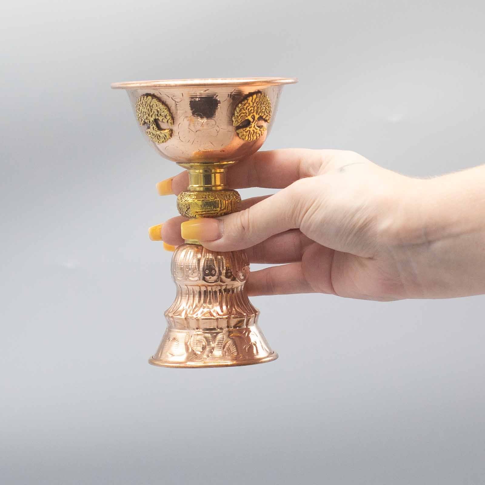 Decorative Copper Ritual Goblet with Tree of Life 10x15cm