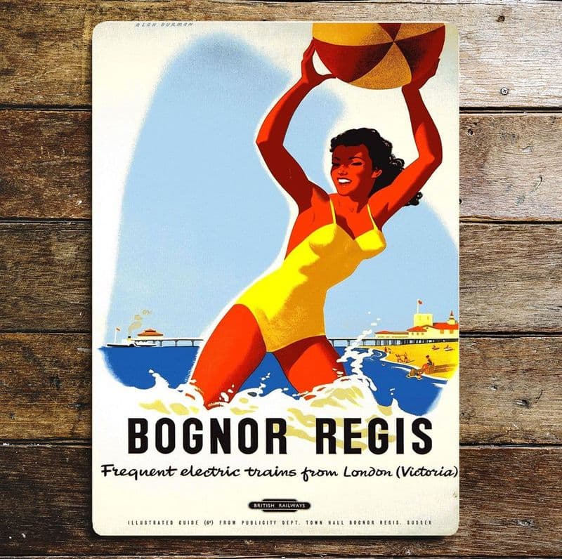 Bognor Regis British Railways Southern Region- Metal Advertising Wall Sign Four Sizes