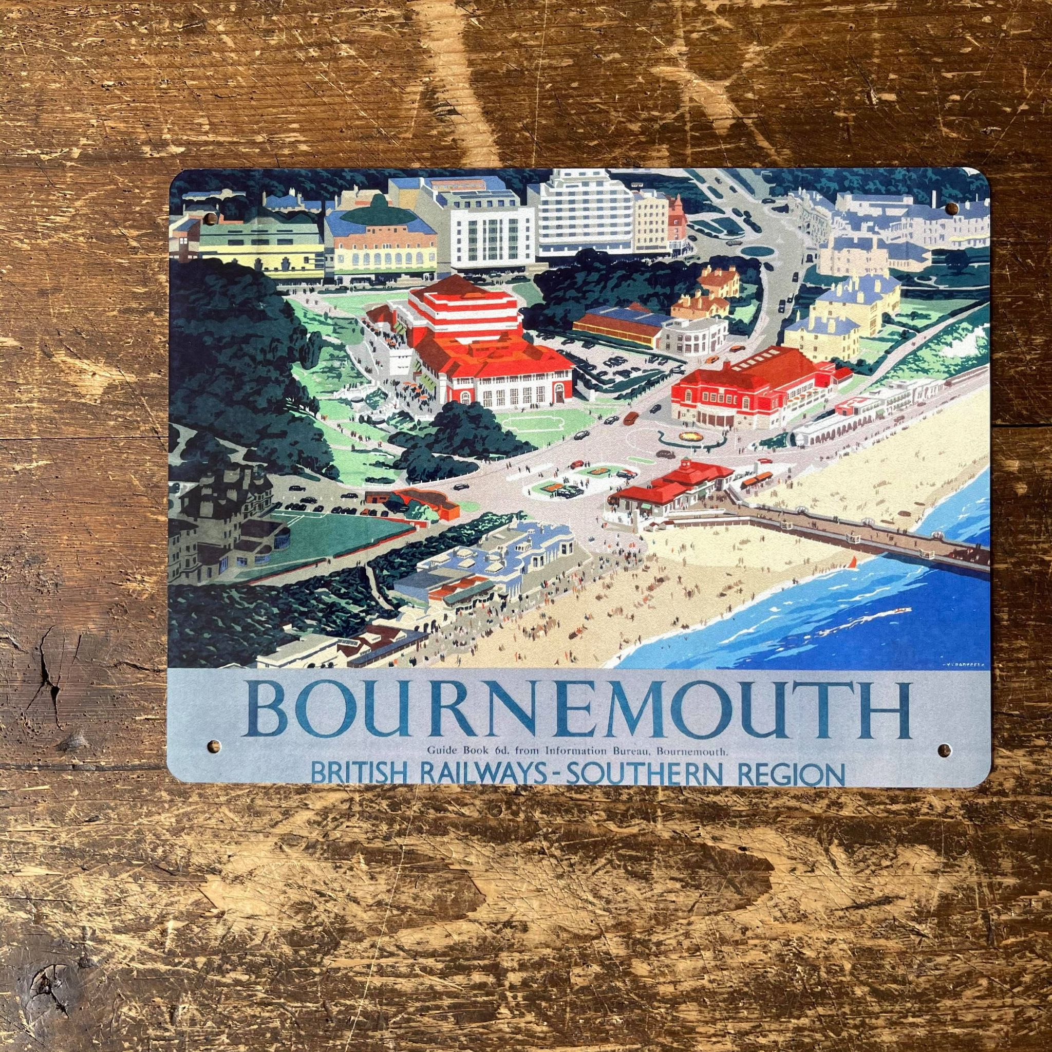 Bournemouth British Railways Southern Region- Metal Advertising Wall Sign Four Sizes