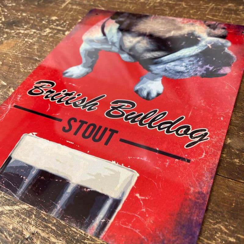 British Bulldog Stout Brewery, Metal Advertising Wall Sign Four Sizes