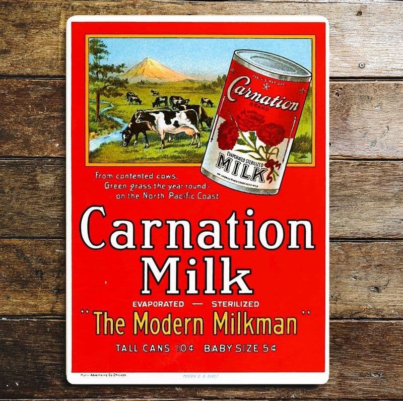 Carnation Milk The Modern Milkman, Metal Advertising Wall Sign Four Sizes