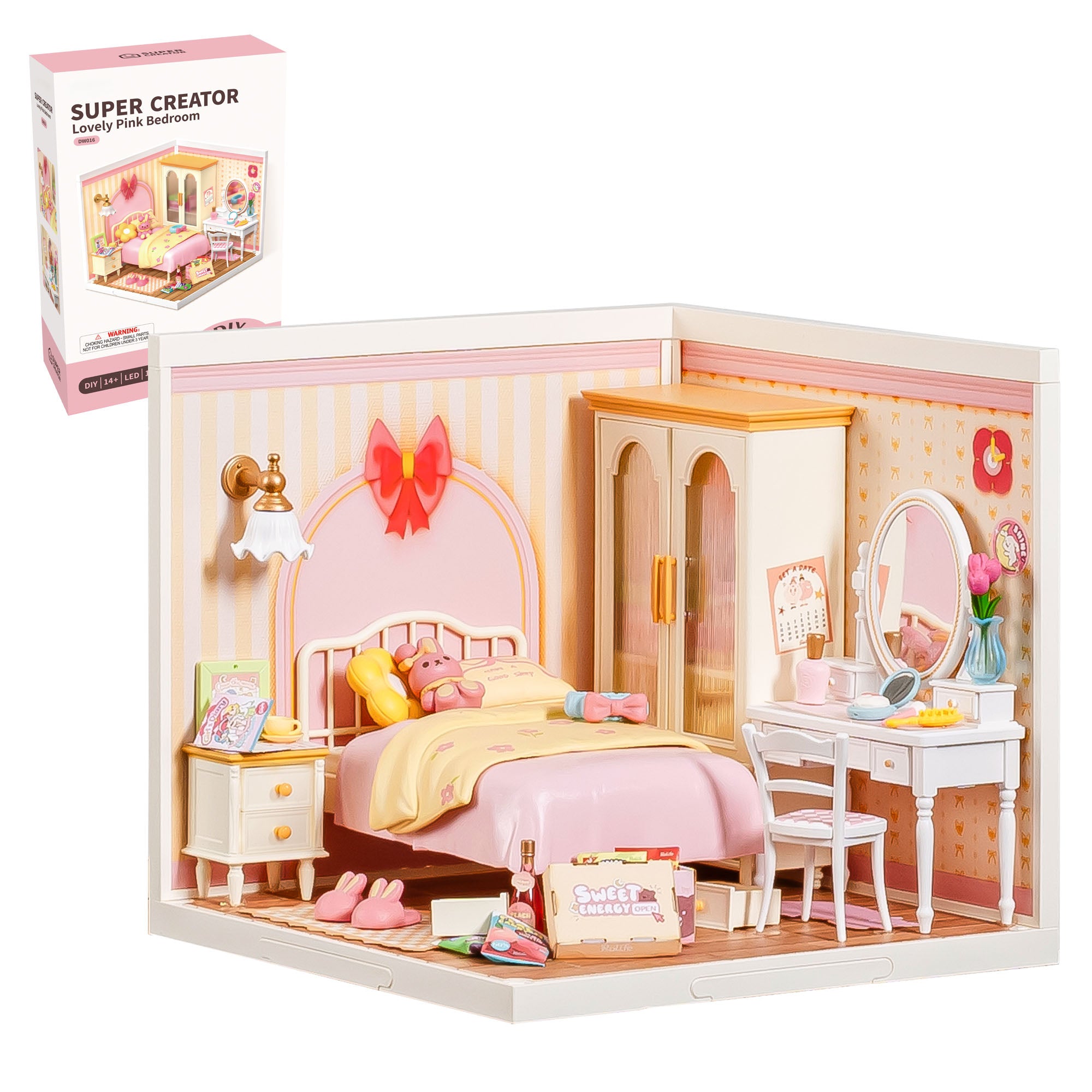 Rolife Super Creators Miniature House DIY Kit, 3D Wooden Puzzle With LED Lights, Great Gift For Adults & Teenagers