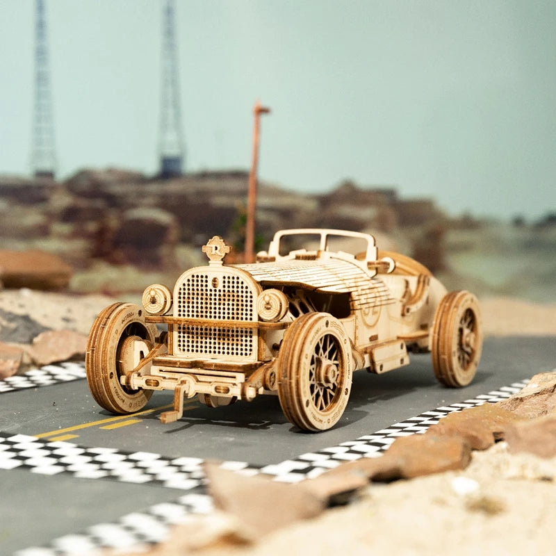 Vintage Car 3D Wooden Puzzle Assembly kit, Racing Children's Toys, free shipping!