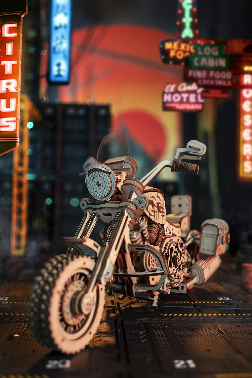 Large 420 Piece 3D puzzle cruiser motorcycle Kit Clockwork motor. Free Shipping!