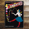Delicious Chocolate Smarties Rowntree's, Metal Advertising Wall Sign Four Sizes