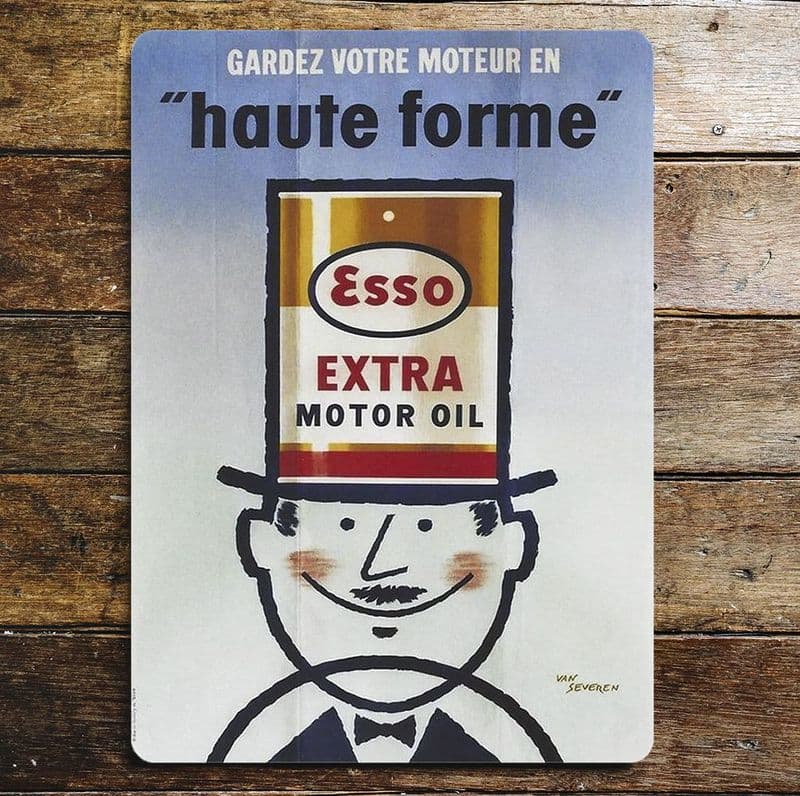 Esso Extra Motor Oil, Metal Advertising Wall Sign Four Sizes