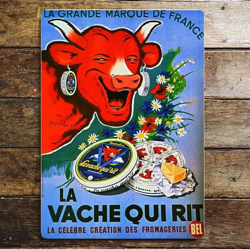French Cheese La Vache Quirit , Metal Advertising Wall Sign Four Sizes