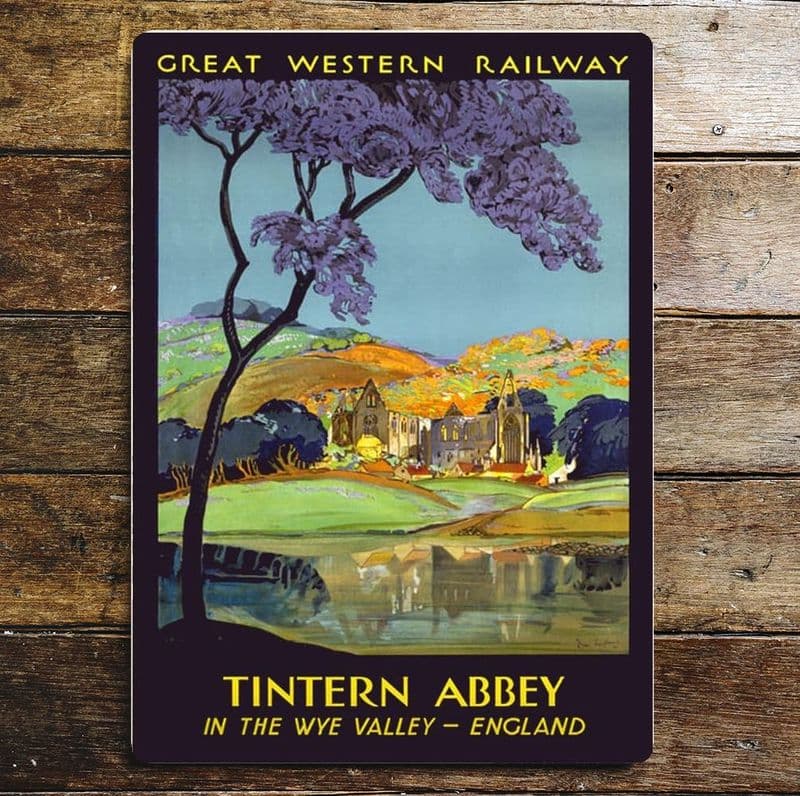 Great Western RailWay Tintern Abbey- Metal Advertising Wall Sign Four Sizes
